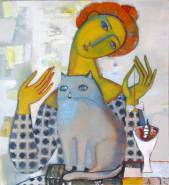 Woman with a cat  » Click to zoom ->