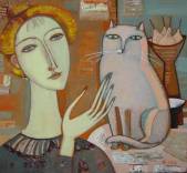 Woman and cat  » Click to zoom ->